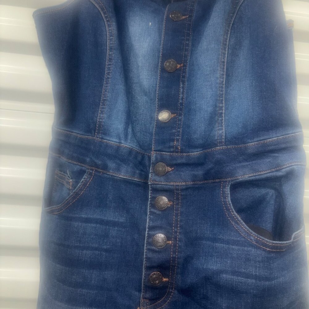 Wax Jean Basic Denim Overalls Large - image 2
